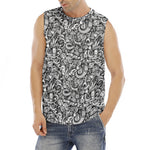 Cartoon Mechanic Pattern Print Men's Fitness Tank Top