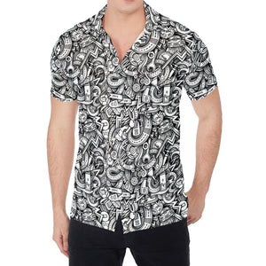 Cartoon Mechanic Pattern Print Men's Shirt