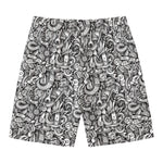 Cartoon Mechanic Pattern Print Men's Swim Trunks