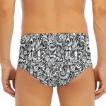 Cartoon Mechanic Pattern Print Men's Triangle Swim Briefs