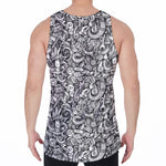 Cartoon Mechanic Pattern Print Men's Velvet Tank Top