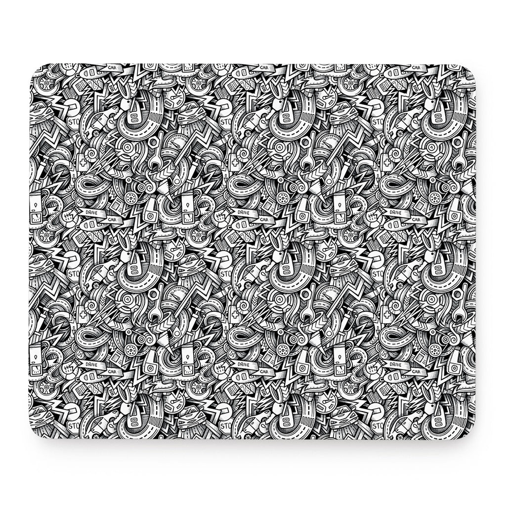 Cartoon Mechanic Pattern Print Mouse Pad