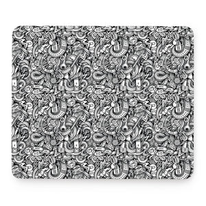 Cartoon Mechanic Pattern Print Mouse Pad