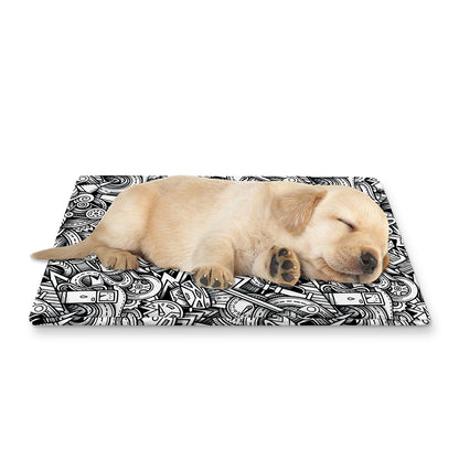 Cartoon Mechanic Pattern Print Pet Cooling Mat Cover