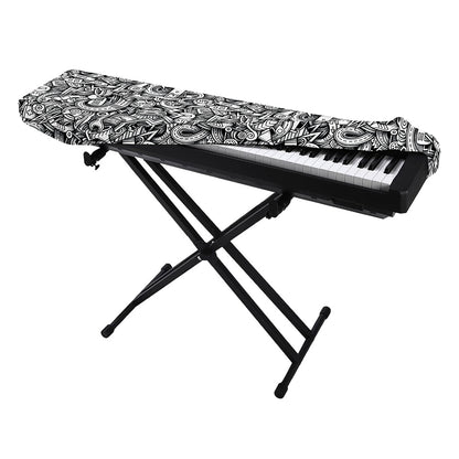 Cartoon Mechanic Pattern Print Piano Keyboard Cover