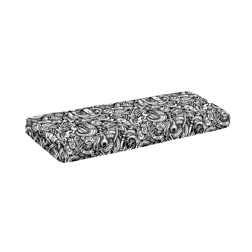 Cartoon Mechanic Pattern Print Piano Keyboard Cover