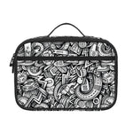 Cartoon Mechanic Pattern Print Portable Lunch Bag