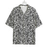 Cartoon Mechanic Pattern Print Rayon Hawaiian Shirt