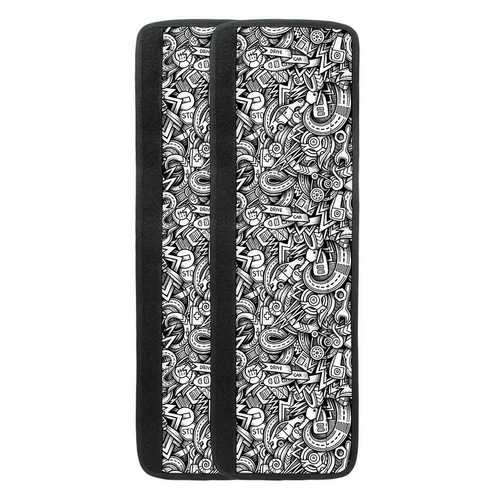 Cartoon Mechanic Pattern Print Refrigerator Handle Covers