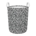 Cartoon Mechanic Pattern Print Round Laundry Basket