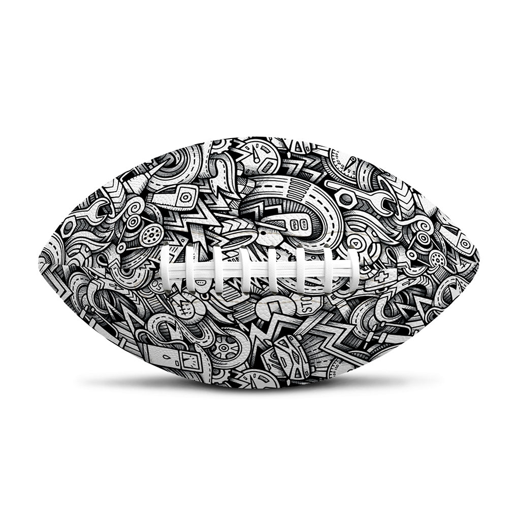 Cartoon Mechanic Pattern Print Rugby Ball