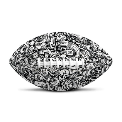 Cartoon Mechanic Pattern Print Rugby Ball