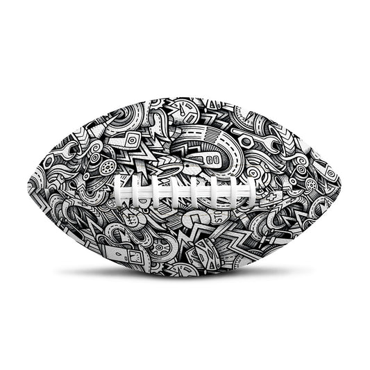 Cartoon Mechanic Pattern Print Rugby Ball