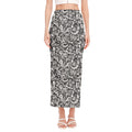 Cartoon Mechanic Pattern Print Side Slit Maxi Skirt
