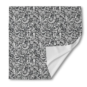 Cartoon Mechanic Pattern Print Silk Bandana