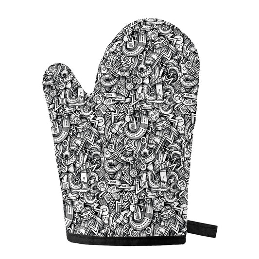 Cartoon Mechanic Pattern Print Single Oven Mitt