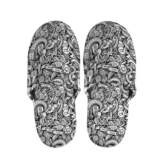 Cartoon Mechanic Pattern Print Slippers