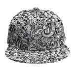 Cartoon Mechanic Pattern Print Snapback Cap