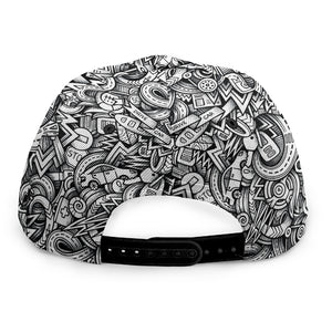 Cartoon Mechanic Pattern Print Snapback Cap