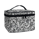 Cartoon Mechanic Pattern Print Travel Makeup Bag