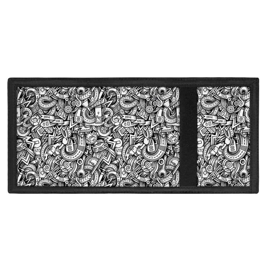Cartoon Mechanic Pattern Print Trifold Wallet