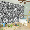 Cartoon Mechanic Pattern Print Wall Sticker