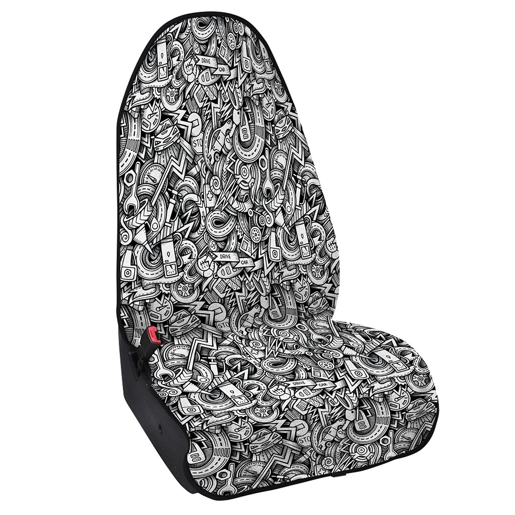 Cartoon Mechanic Pattern Print Waterproof Car Seat Cover