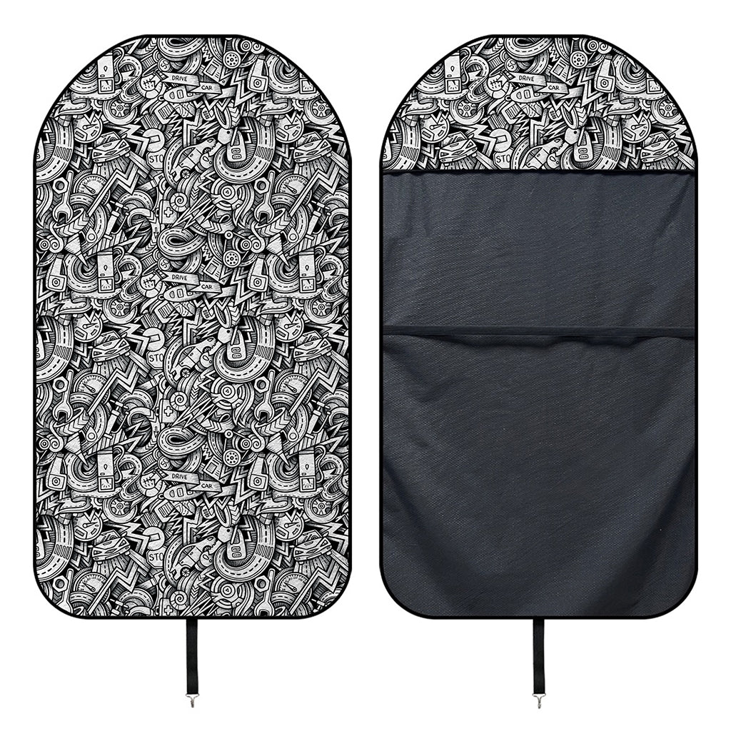 Cartoon Mechanic Pattern Print Waterproof Car Seat Cover