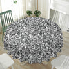 Cartoon Mechanic Pattern Print Waterproof Round Tablecloth