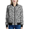 Cartoon Mechanic Pattern Print Women's Bomber Jacket