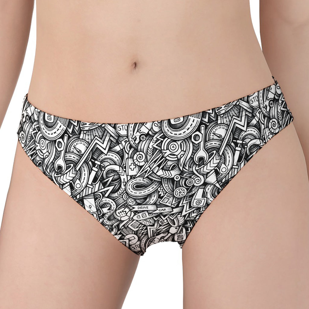 Cartoon Mechanic Pattern Print Women's Panties