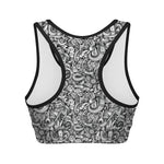 Cartoon Mechanic Pattern Print Women's Sports Bra