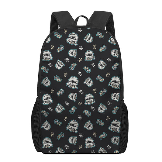 Cartoon Mummy Pattern Print 17 Inch Backpack