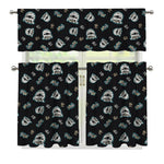 Cartoon Mummy Pattern Print 3 Piece Kitchen Curtains