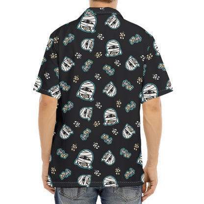 Cartoon Mummy Pattern Print Aloha Shirt