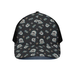 Cartoon Mummy Pattern Print Black Mesh Trucker Cap