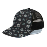 Cartoon Mummy Pattern Print Black Mesh Trucker Cap