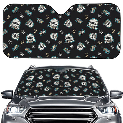 Cartoon Mummy Pattern Print Car Windshield Sun Shade