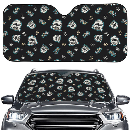 Cartoon Mummy Pattern Print Car Windshield Sun Shade