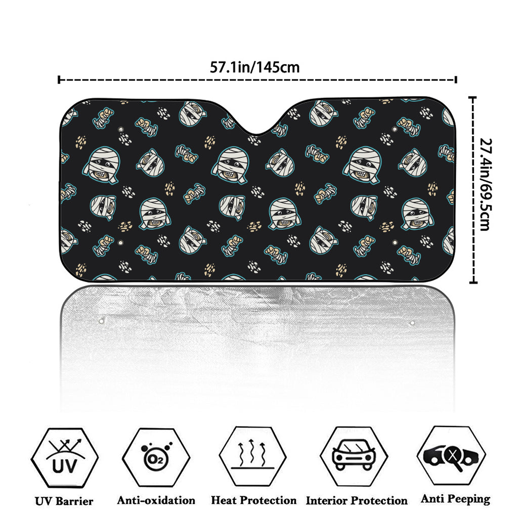 Cartoon Mummy Pattern Print Car Windshield Sun Shade
