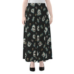 Cartoon Mummy Pattern Print Chiffon Maxi Skirt
