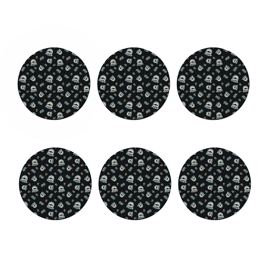 Cartoon Mummy Pattern Print Coaster Set