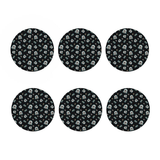 Cartoon Mummy Pattern Print Coaster Set