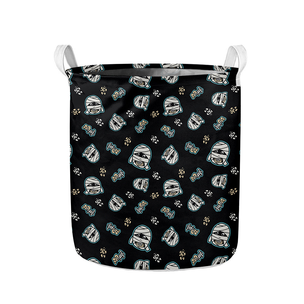 Cartoon Mummy Pattern Print Collapsible Laundry Basket