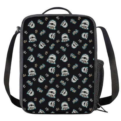 Cartoon Mummy Pattern Print Crossbody Lunch Bag