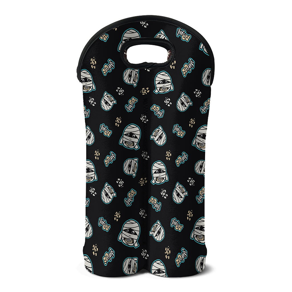 Cartoon Mummy Pattern Print Double Neoprene Wine Tote