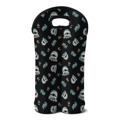 Cartoon Mummy Pattern Print Double Neoprene Wine Tote
