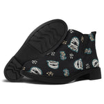 Cartoon Mummy Pattern Print Flat Ankle Boots