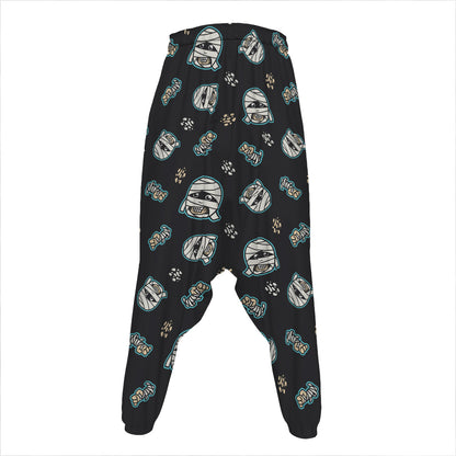 Cartoon Mummy Pattern Print Hammer Pants