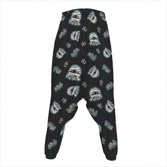 Cartoon Mummy Pattern Print Hammer Pants